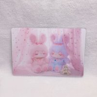 ポストカード13(ピンクとブルーのうさぎ)